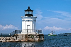 Fishing Boat Approaches Portland Breakwater Lighthouse